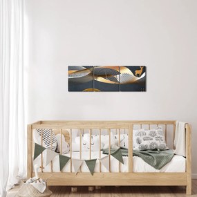 Obraz - Grafika z jeleniem (z zegarem) (90x30 cm)