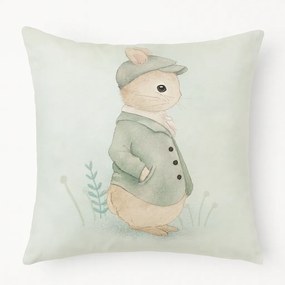 Poszewka dekoracyjna Wielkanocny zając w kaszkiecie 45x45 cm