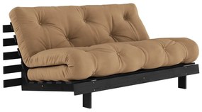 Brązowa rozkładana sofa 160 cm Roots Black Night – Karup Design