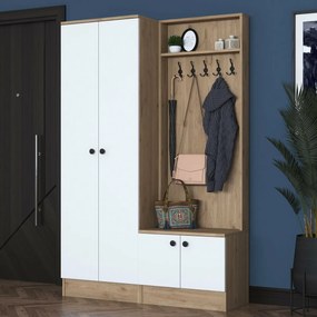 Zestaw do przedpokoju Pone White and Walnut II