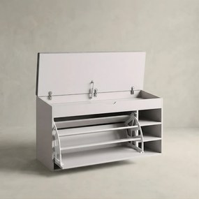 Szafka na buty z siedziskiem i wysuwanymi półkami GRADIA, 100 x 34 x 50 cm