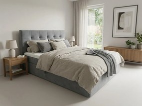 Tapicerowane łóżko boxspring DIRELIS TRINITY 160x200 cm szare Materac: Materac sprężynowy Bonell