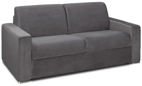 Kanapa 4-osobowa z ekspresowym mechanizmem rozkładania z weluru CALITO - Antracytowy - Wymiary miejsca do spania: 160 cm - Materac 14 cm