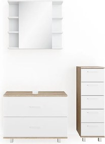 Zestaw mebli łazienkowych biały/sonoma 80x33x60 ilias