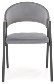 Krzesło popiel velvet K473 nowoczesne loft metalowe podłokietniki