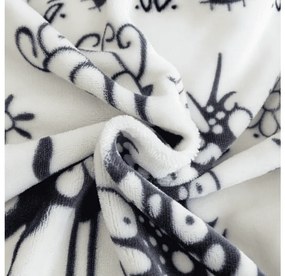 PrzytulneMieszkanie.pl PrzytulneMieszkanie.pl PrzytulneMieszkanie.pl Zestaw 2 szt. pościeli z mikropluszu WINTER DEER szare + prześcieradło z mikropluszu SOFT 180x200 cm białe, podwójne łóżko