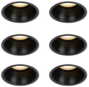 Zestaw 6 czarnych opraw LED GU10 50 mm IP44 - Dept