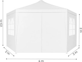 Pawilon ogrodowy z oknami 2x2x2m, namiot ogrodowy, biały Gardella-WW