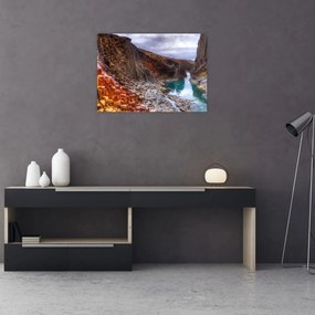 Obraz na szkle - Kanion Studlagil (70x50 cm)