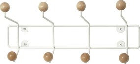 Wieszak na ubrania na ścianę SATURNUS, drewniane gałki, 34 cm