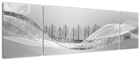 Obraz - Srebrny krajobraz (170x50 cm)