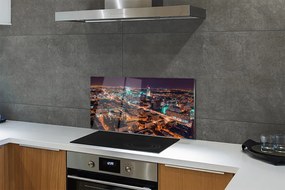 Szkło do Kuchni na Ścianę Nocna Panorama Stolicy