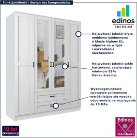 Skandynawska białą szafa czterodrzwiowa N7-A08