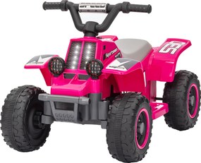 AIYAPLAY Elektryczny Quad dla Dzieci, zasilany na baterię, jazda do przodu i do tyłu, światła LED, 18-36 miesięcy, Różowy
