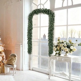 HOMCOM 2,7 m sztuczna girlanda świąteczna dekoracja z 216 zakończeniami, na schody i kominek, zielona | Aosom PL