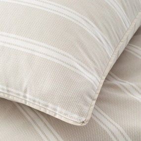 Beżowa bawełniana pościel dwuosobowa 230x220 cm Ashford Stripe – Bianca