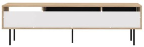 Czarna szafka pod TV w dekorze dębu 165x40 cm Ampère – TemaHome