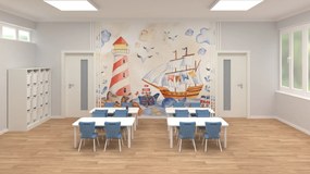 Stół do przedszkola Smart prostokątny 120x70 cm, rozmiar 0-3, blat biały / nogi szare
