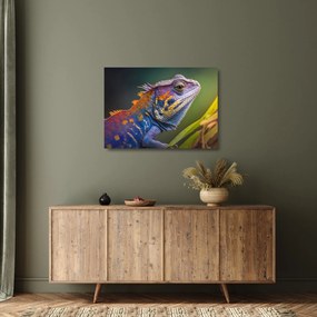 Obraz na szkle - Kolorowy legwan (70x50 cm)
