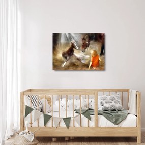 Obraz na szkle - Witaj na świecie, źrebaku (70x50 cm)