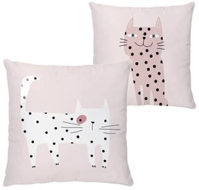 Poduszka dziecięca z satyny bawełnianej 45x45 cm Meow Meow – Butter Kings