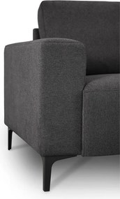 Antracytowy narożnik z tkaniny szenilowej (prawostronny/w kształcie litery L) Fabian – Scandic