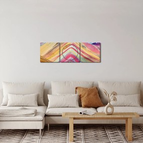 Obraz - Rainbow Mountain, Peru (z zegarem) (90x30 cm)