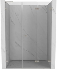 Mexen Lunar-F L drzwi prysznicowe składane prawe 120 cm, transparent, nikiel szczotkowany - 836SL-120-050-97-00-P