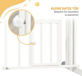 PawHut Zabezpieczenie Schodowe dla Psów, Bramka Ochronna, Automatyczne Zamykanie, Wymiar 100 cm x 4 cm x 76 cm, Biały