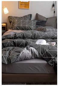 Ciemnoszara bawełniana pościel dwuosobowa z prześcieradłem 200x220 cm – Mila Home