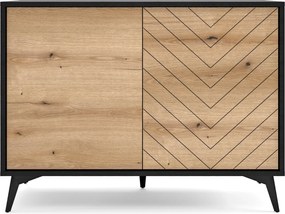 Dwudrzwiowa komoda industrialna DK104 z wzorem jodełki