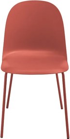 Zestaw 2 nowoczesnych krzeseł „Leandro” z czerwonego polipropylenu z metalową ramą cm 45x50 82h