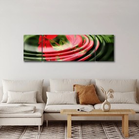 Abstrakcyjny obraz - kwiaty w falach (170x50 cm)
