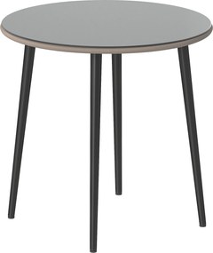 Outsunny Stół ogrodowy stalowy z rantem z PE-rattanu, regulowane nóżki, dla 4 osób, 80 x 80 x 74 cm, szary | Aosom PL