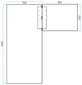 Biurko PRIMO FLEXIBLE 1800 x 1600 mm, orzech