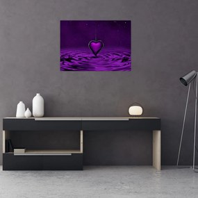 Obraz fioletowego serca (70x50 cm)