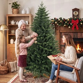 HOMCOM Sztuczna choinka 180 cm ze stojakiem z drewna sosnowego, nordycka jodła z systemem składania, 889 zakończeń gałązek, zielony | Aosom PL