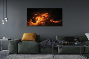 Duży obraz na płótnie Smok i Ogień