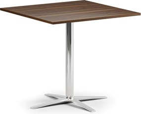 Stolik kawowy AURA, 60x60 cm, chrom podstawa, orzech