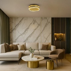 Lampa sufitowa złota, kryształki PRECIOSA 36W LED