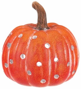 Świecznik Dynia z otworami pomarańczowy, ceramika, śr. 14 cm