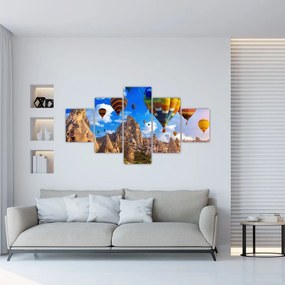 Obraz - Balony na ogrzane powietrze, Kapadocja, Turcja. (125x70 cm)