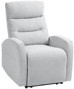 HOMCOM Regulowany fotel relaksacyjny z podnóżkiem, Nowoczesny fotel tapicerowany, Jasnoszary
