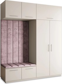 Masseno Garderoba REMA 200/240/60 cm Nowoczesna Szafa do Przedpokoju Kaszmir, MONOLITH 62 (Wrzosowy)