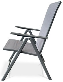 Autronic Krzesło ogrodowe metal, tekstyl, szary, AZC-S1 116 GREY