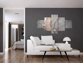 Obraz - Szaro - złoty marmur (125x70 cm)