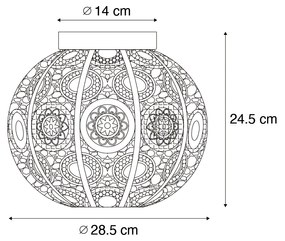 Orientalna lampa sufitowa złota z zielonym 28,5 cm - BalooKolonialny Oswietlenie wewnetrzne