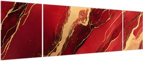Obraz - Czerwono-złoty marmur (170x50 cm)