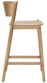 Hoker w dekorze dębu (wysokość siedziska 75 cm) Oblique – Hübsch