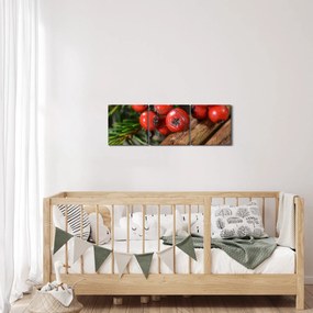 Obraz jagód i cynamonu (z zegarem) (90x30 cm)